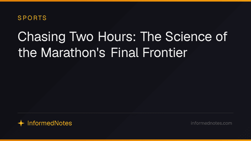 Chasing Two Hours: The Science of the Marathon's Final Frontier