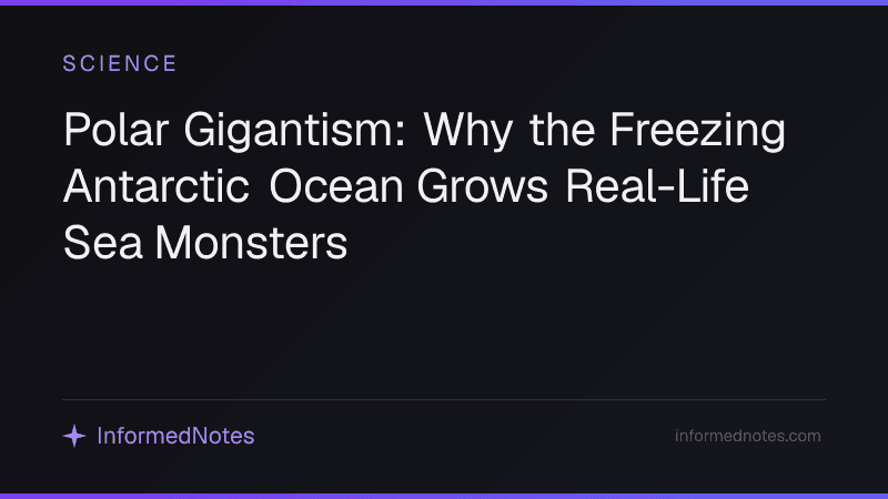 Polar Gigantism: Why the Freezing Antarctic Ocean Grows Real-Life Sea Monsters