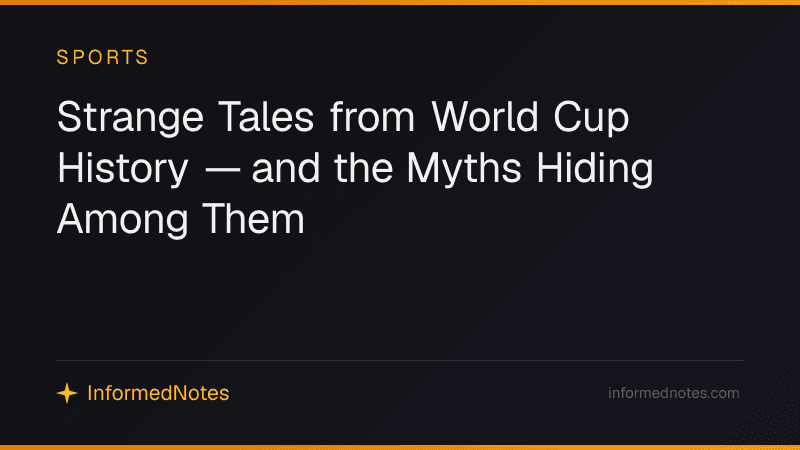 Strange Tales from World Cup History — and the Myths Hiding Among Them
