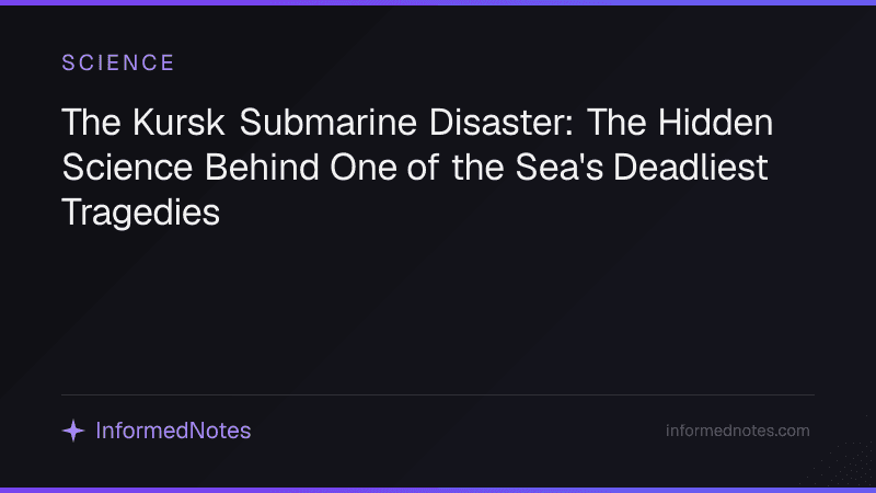 The Kursk Submarine Disaster: The Hidden Science Behind One of the Sea's Deadliest Tragedies